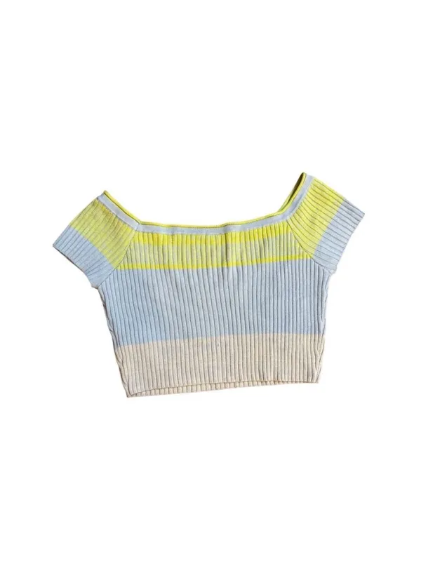 Daily Practice by Anthropologie Tuvalu Cropped Sweater Sz S Green Blue‎ - Image 3