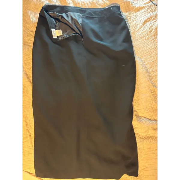 Worthington Black Maxi Pencil Skirt Size 16 Lined Back Vent Professional Classic - Image 2