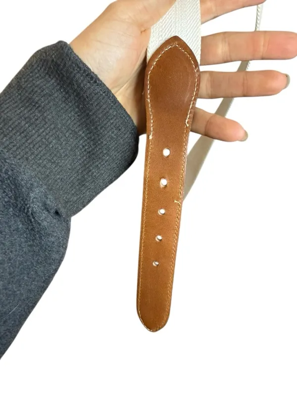 Coach White Linen Leather Belt - Image 2