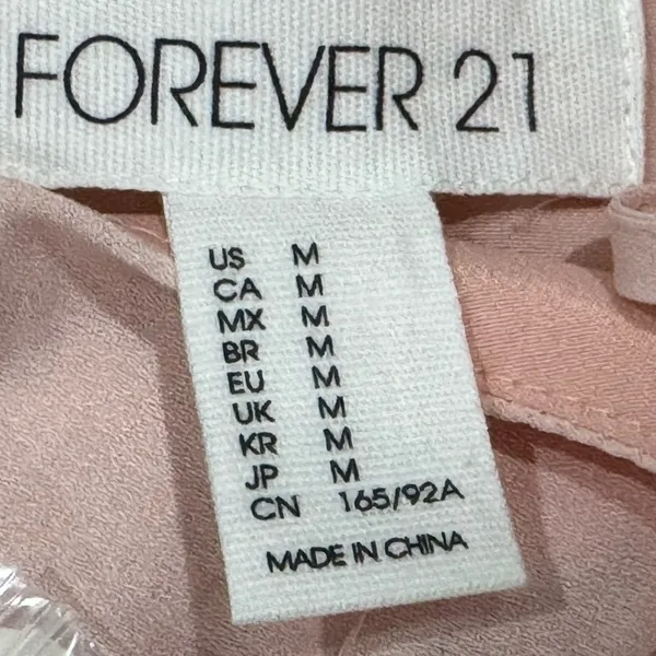 Forever 21 Women’s Sz M Light Pink Cami Dress Whimsical Chiffon Embroidered Mini - Image 9