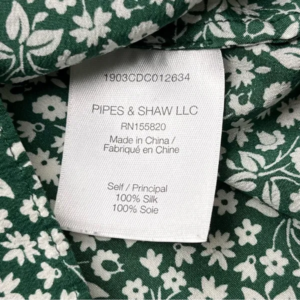 Veronica Beard Floral Giana Dress Green White Floral 100% Silk Size‎ 2 *FLAWED* - Image 4