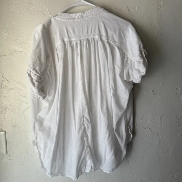 Silence +‎ Noise Shirt Womens Medium Button Front Short Sleeve Cottage Peasant - Image 10