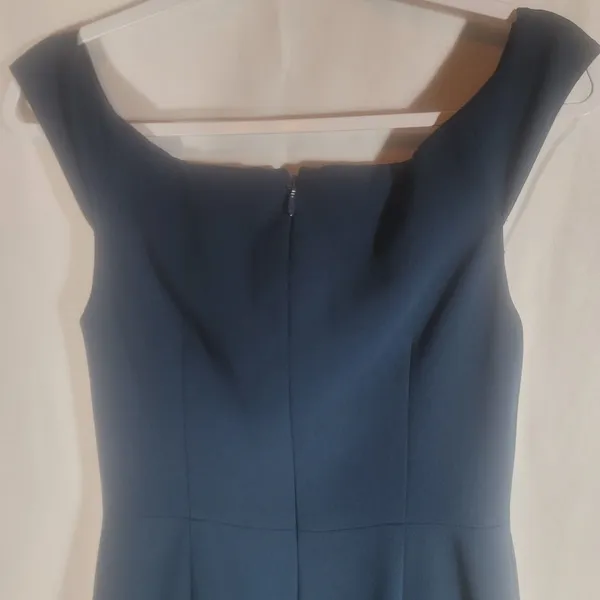 Azazie Dark Navy Off the Shoulder Mermaid Bridesmaid Dress Gown Stretch Satin A6 - Image 6