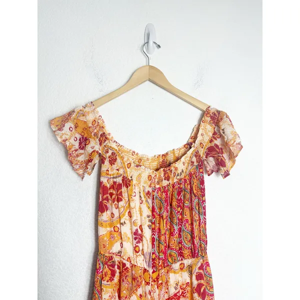NWT Free People Carmen Jumpsuit Off Shoulder Floral Wide Leg Size Small Bohemian - Image 12