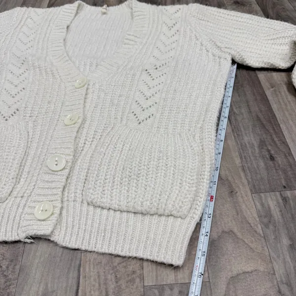 POL chunky pointelle knit cotton blend cardigan - Image 3
