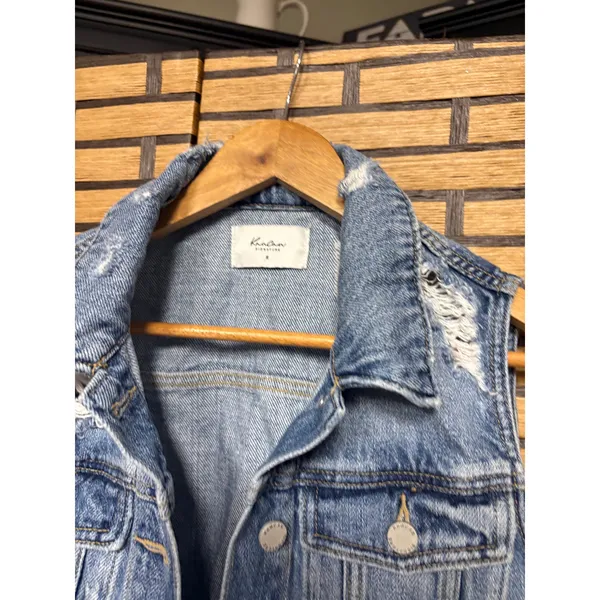 KanCan‎ Distressed Denim Vest Size Small - Image 6