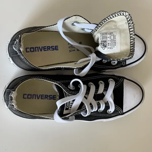 women’s black low top lace up sneakers - Image 4
