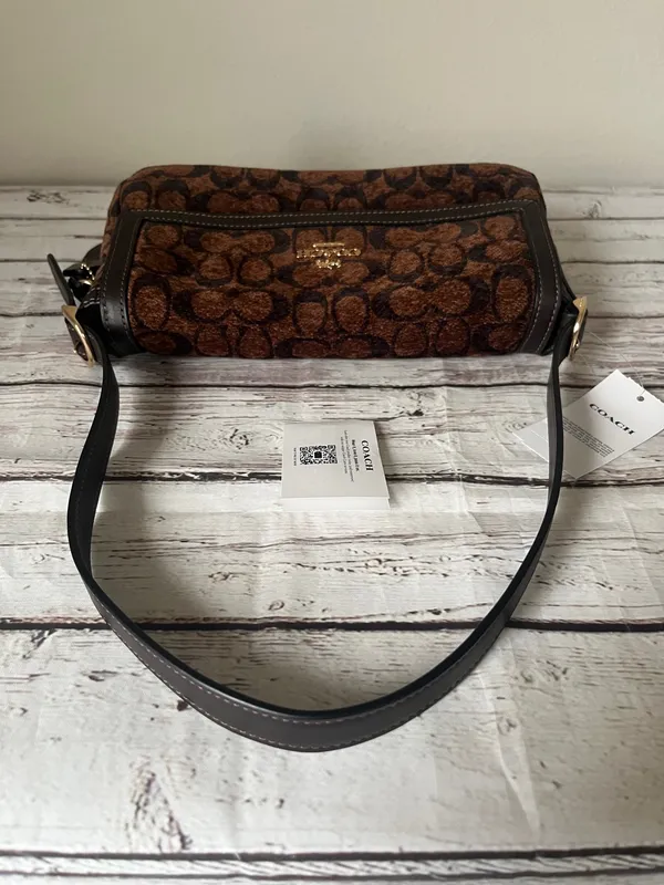 Coach Etta Small Flap Bag In Signature Chenille - Image 7