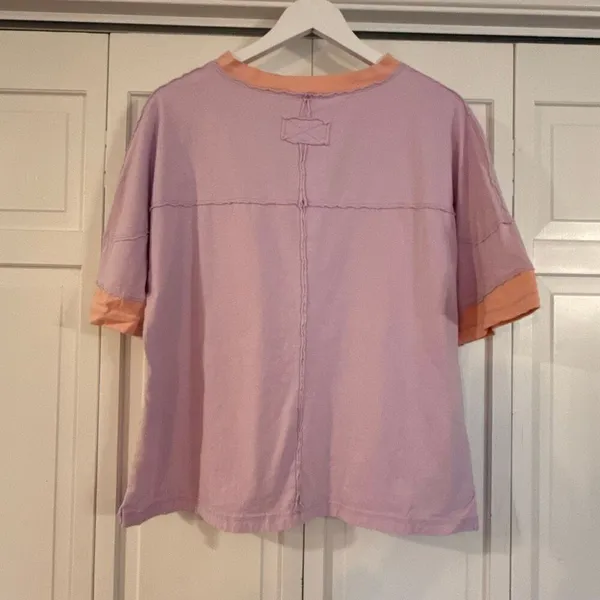 Amazon purple cotton oversized raw seam tshirt size small - Image 5
