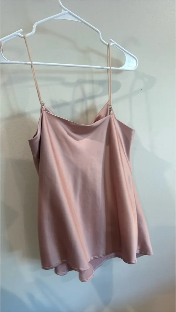 POL Blush Pink Satin Cowl Neck Cami - Image 2