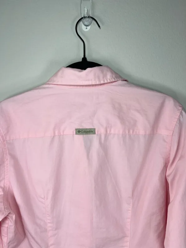 Columbia Bayview 3/4 Sleeve Button-Up Shirt Pink Split Cuff Outdoor Office NEW M - Image 10