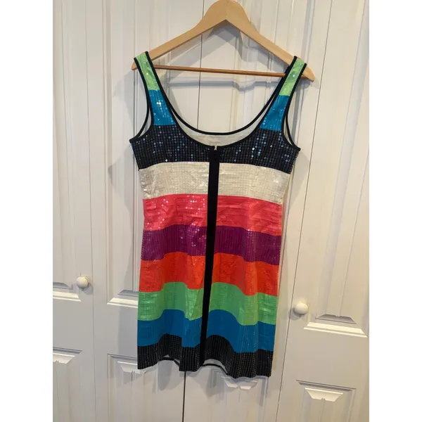 Lilly Pulitzer Multi Color Sequin Stripe‎ Tank Dress Size 6 - Image 2