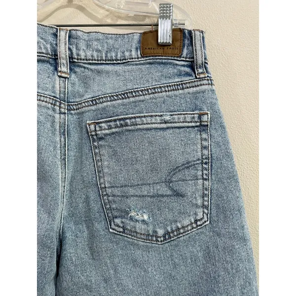 American Eagle Stovepipe Straight Jeans‎ Distressed High Rise 00 Short - Image 6