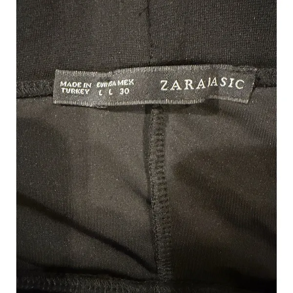 Zara Women’s Black Velvet High Waisted Pants With Ankle Zippers Large - Image 4
