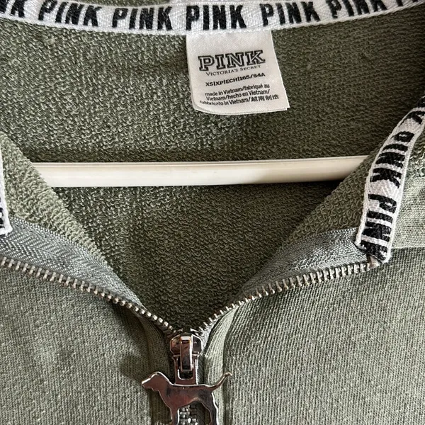 VS Victoria's Secret PINK Green Dog Logo Hoodie​​ - Image 3