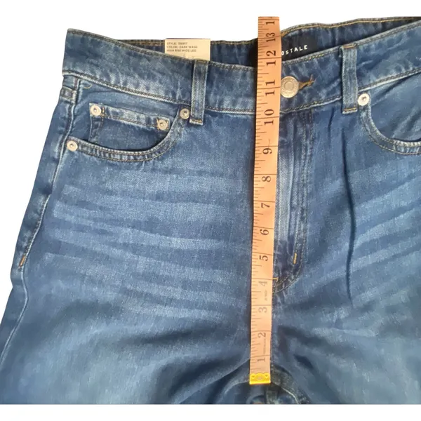 NWT Aeropostale High Rise Wide Leg Jeans 100% Cotton Dark Wash Size 10 Y2K 90s - Image 9