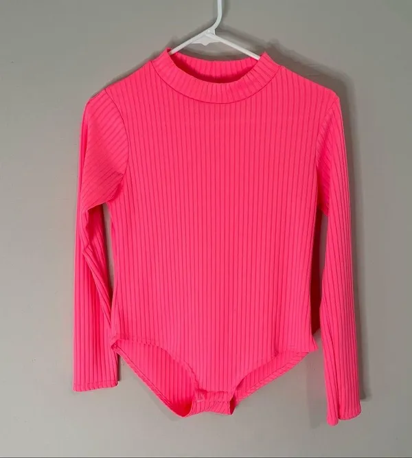 Neon Pink Bodysuit Size M - Image 5