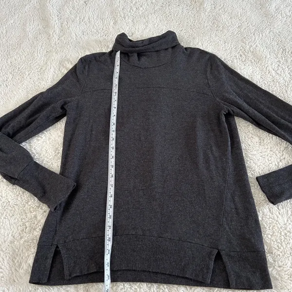 Alo Womens Turtleneck Sweatshirt Grey Sz S Yoga Athleisure Luxe Preppy Workout - Image 5