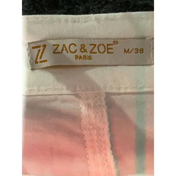Zac & Zoe Paris White Floral Embroidered Wide Leg Lace Up Pants M 38 Boho Y2K - Image 7
