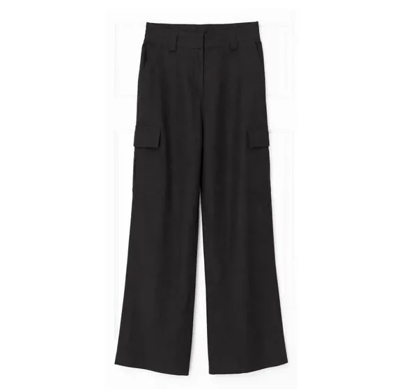 House of Harlow black linen cargo pants - Image 2