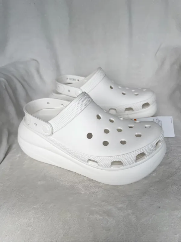 Crocs Classic Crush Platform Clogs White Color Unisex M8/W10 NEW - Image 9