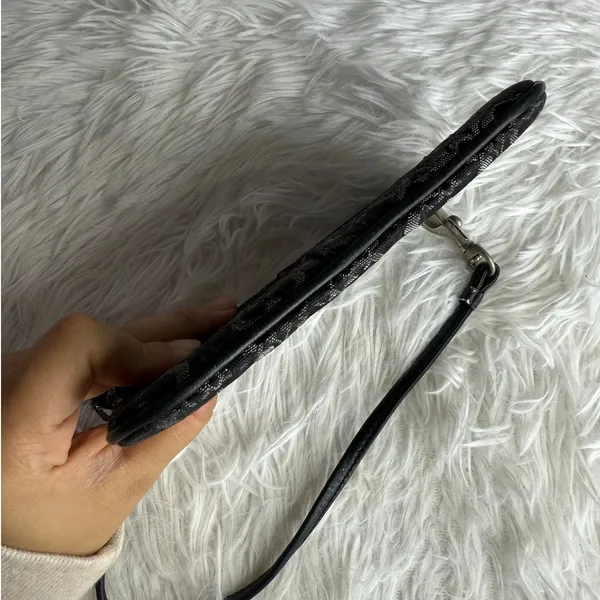 COACH Black Gray Signature Canvas Wristlet - Image 3