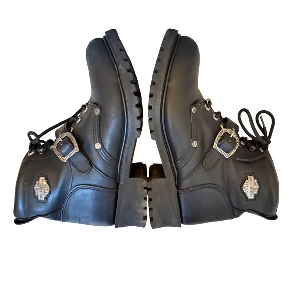 Harley-Davidson Faded Glory Black Leather Motorcycle Boots Women's 11‎ (81024) - Image 5