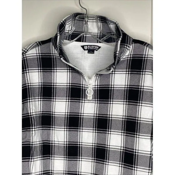 EleVen by Venus Williams Women's One More Time Pullover, B/w Plaid Size XS $138 - Image 7