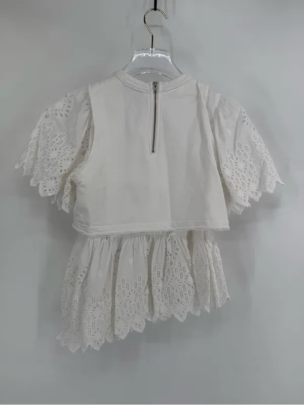 SEA New York white lace asymmetric blouse size extra small - Image 2