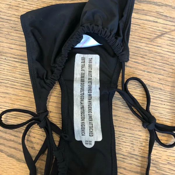 Xhilaration Retro Style Black High Leg Tie Bikini Size L - Image 7