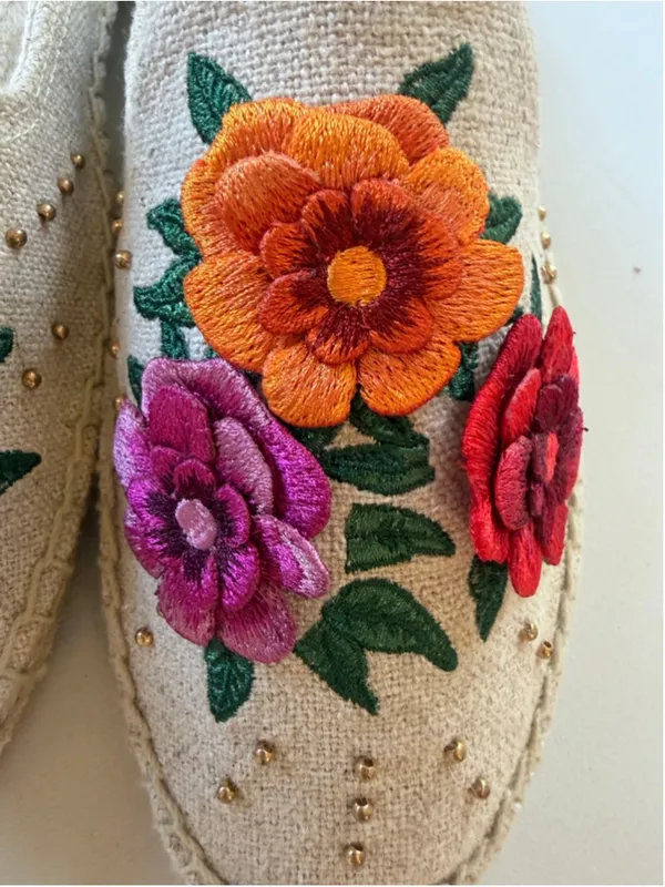 Soludos Flower Emboridered Espadrille Women Size 9 - Image 5