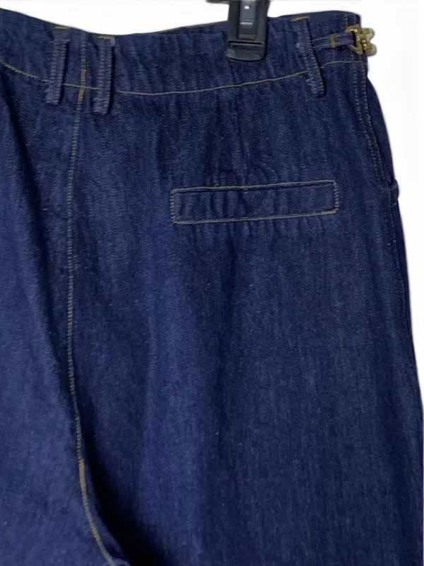 Free Market Wide Leg Jeans Womens M Dark Wash High Rise Gold Chain Denim - Image 13