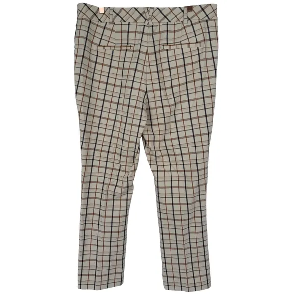 NWT Anthropologie Essential Collection Plaid Trouser Pants Ivory Check Size‎ 16T - Image 2