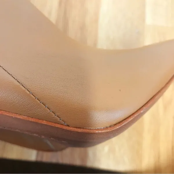 BCBGMAXAZRIA‎ Tan Leather Over The Knee Boot Faux Fur High Block Heel Size 7 - Image 12