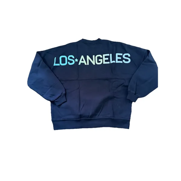 New! Spirit Jersey Women Black Puff Print 'Los‎ Angeles' Sweatshirt, Size L - Image 4