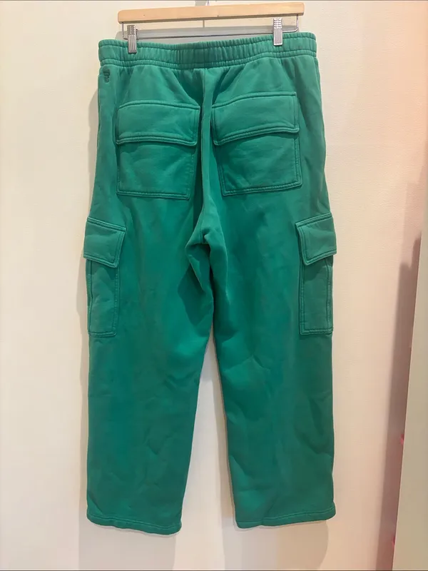 Aritzia Tna Cargo Sweatpants Green Comfy Fleece Size XL - Image 3