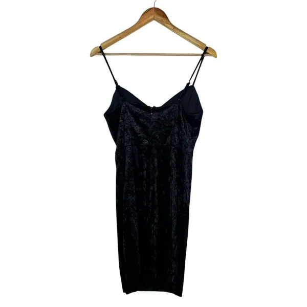 GUESS Lace Up Crushed Velvet Bodycon Mini Dress Black Gothic Grunge Size XS - Image 5