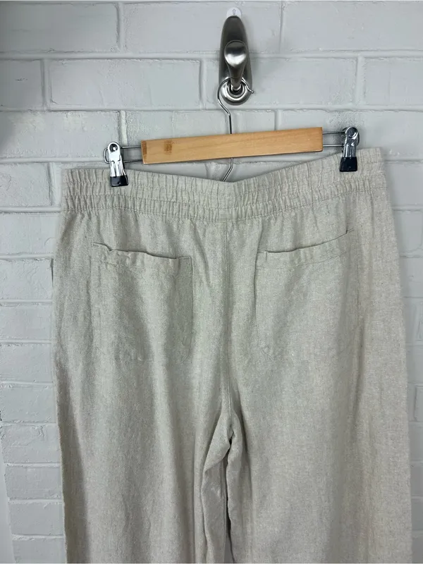 Old Navy Linen Wide Leg Pants Size L - Image 9