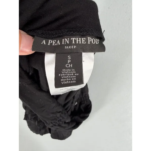 A Pea in the Pod Women Maternity Sleep Shorts Black Ruched Side Small - Image 4
