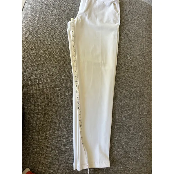 Lilly Pulitzer Cameron Luxletic White Stretch Pants Womens 8 Gold Button GolfEUC - Image 9