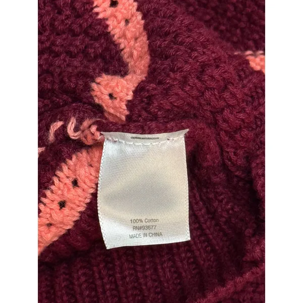 a.n.a Burgundy Pink Striped Knit Sweater Vest Cap Sleeve Top Y2K Preppy XL - Image 5