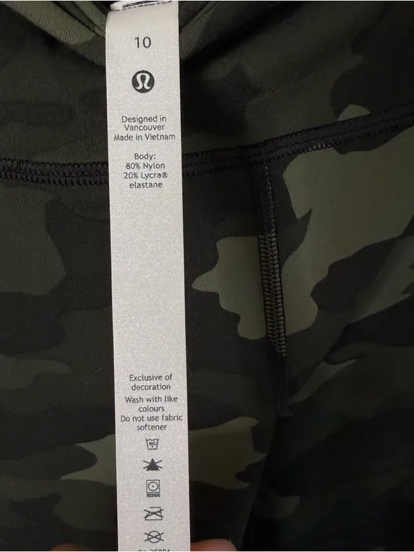 Lululemon Align High Rise Pant Pockets 25" Heritage‎ 365 Camo Women’s Size 10 - Image 5