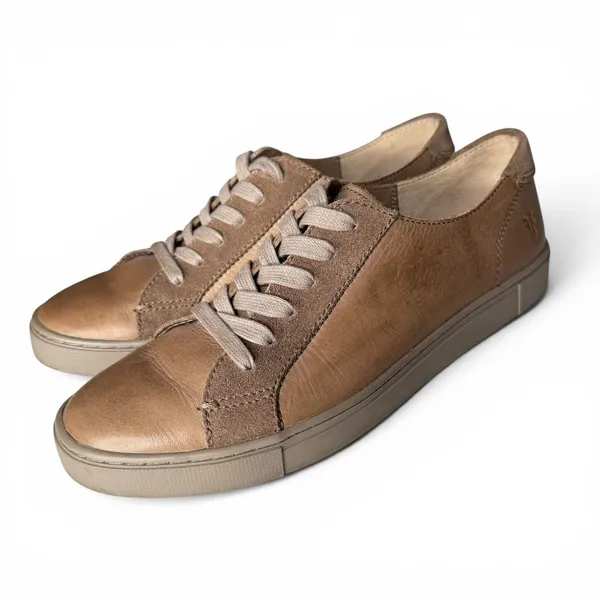 FRYE Gemma Ivy Low Lace Sneaker Taupe Brown Casual Leather Shoe Women's 9‎ M - Image 9