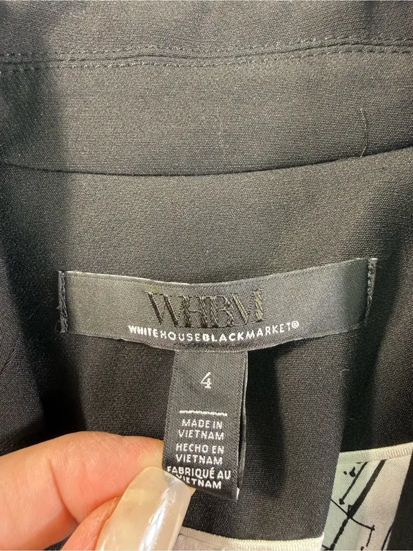 White House Black Market Black Fitted Two-Button Blazer - Image 5