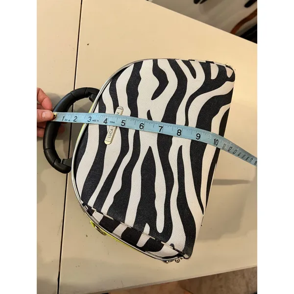 Luca Vergani Zebra Animal Print Top Handle Make up Case Medium Tote Bag - Image 10