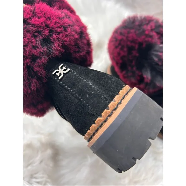 SAM EDELMAN Bowen $300 Suede Fur Collar Hiking Boots Booties Women's 9 - Image 3