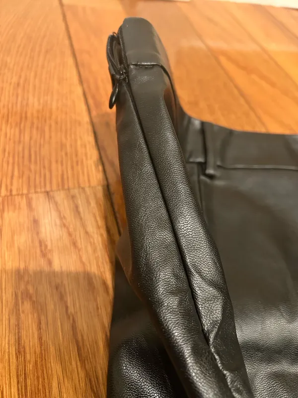 SHEIN NWOT Sexy High Waist Notch Hem Leather A-Line /two front slits L - Image 8