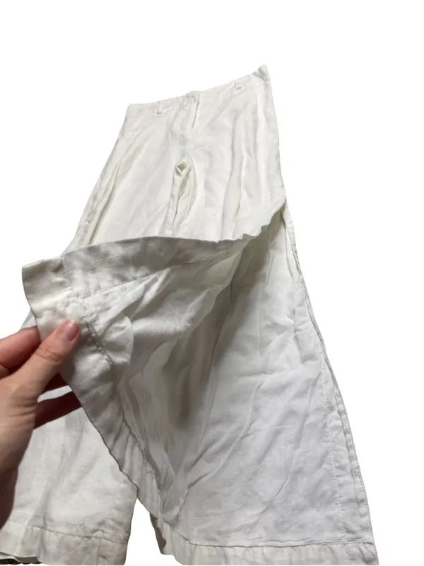 🤍 Boston Proper Size 6 White Linen Wide Leg Pants Resort Coastal Style 🤍 - Image 3