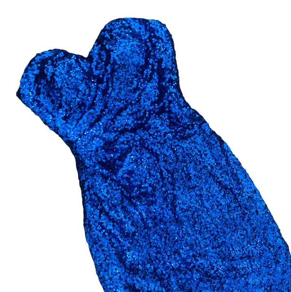 Faviana Blue Strapless Sequin Long prom Dress Size 4 - Image 12