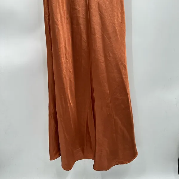 BIRDY GREY Kira copper satin 1 shoulder bridesmaid bridal maxi dress NWOT Medium - Image 15